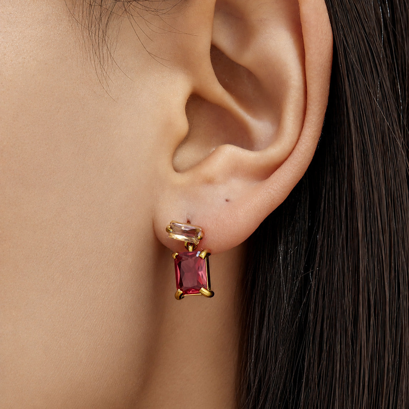 316L Stainless Steel 18K PVD Gold Zircon Drop Earrings made with 316L stainless steel and 18K PVD gold finish for wholesale jewelry buyers - image 15