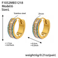 F1052 – Dark Blue Zircon Hoop Earrings – Large