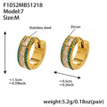 F1052 – Green Zircon Hoop Earrings – Medium