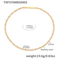 316L Stainless Steel 5A CZ Infinity Link Necklace – Gold Tone 44cm