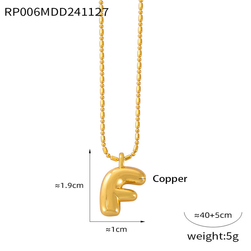 316L Stainless Steel 18K PVD Gold Balloon Letter Necklace made with 316L stainless steel and 18K PVD gold finish for wholesale jewelry buyers - image 3