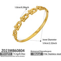 316L Stainless Steel 18K PVD Gold Heart and Zircon Bangle