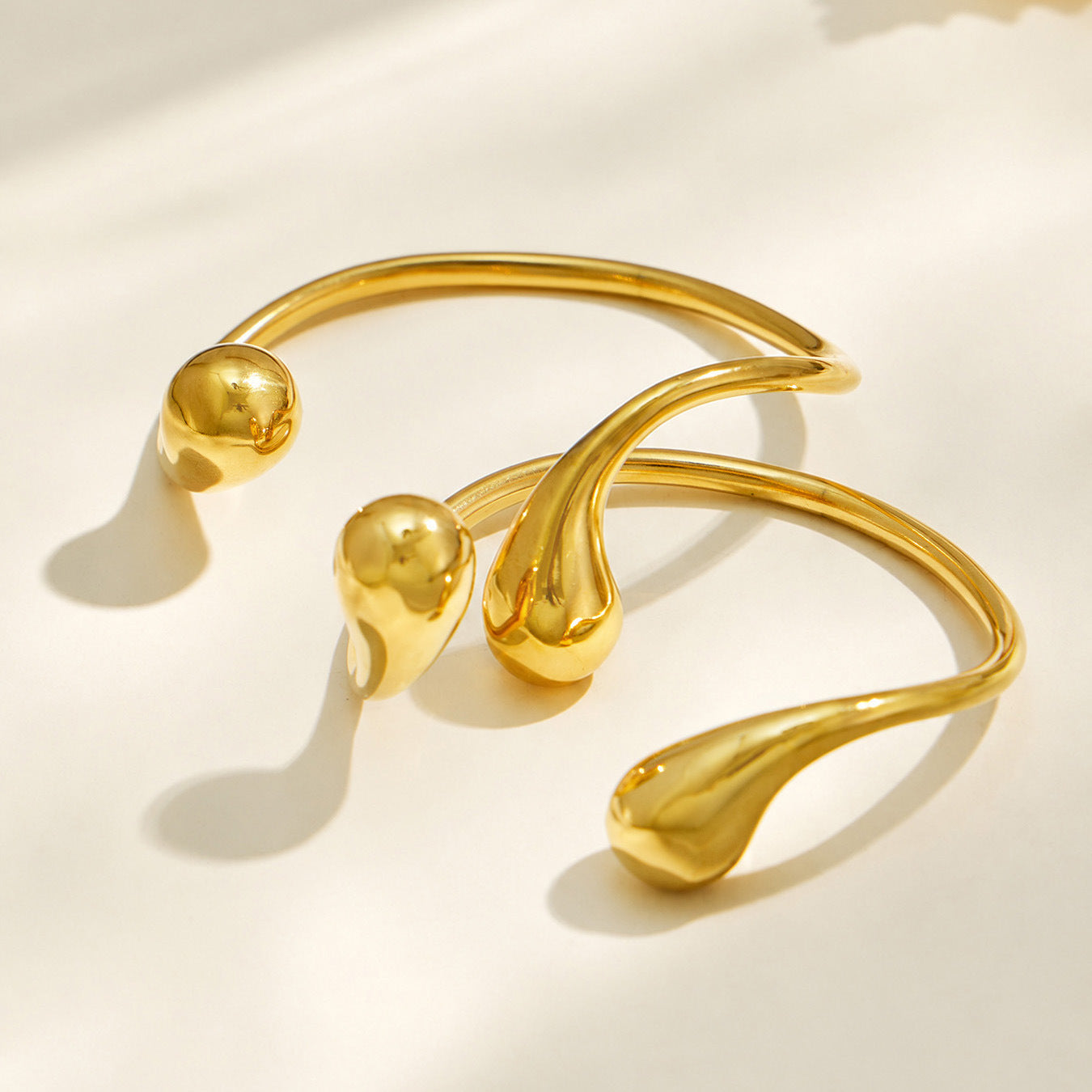 316L Stainless Steel 18K PVD Gold Droplet Bangle made with 316L stainless steel and 18K PVD gold finish for wholesale jewelry buyers - image 3