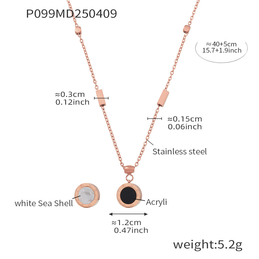 316L Stainless Steel Black & White Reversible Roman Numeral & LOVE Jewelry - Image 15