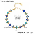 TXE533-Blue Zircon Gold Bracelet 16.5+5cm