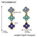 Blue Zircon Flower Drop Earrings