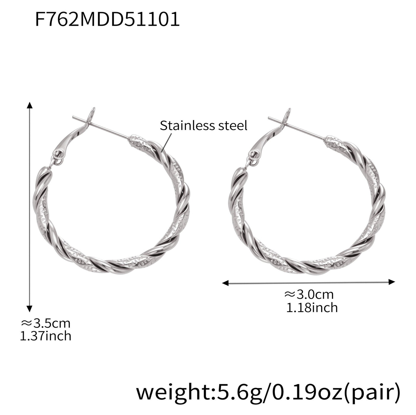 316L Stainless Steel Bold Geometric Zircon Drop Earrings - Image 7