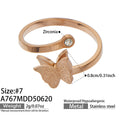Rose Gold Zircon Butterfly Ring / Size 7
