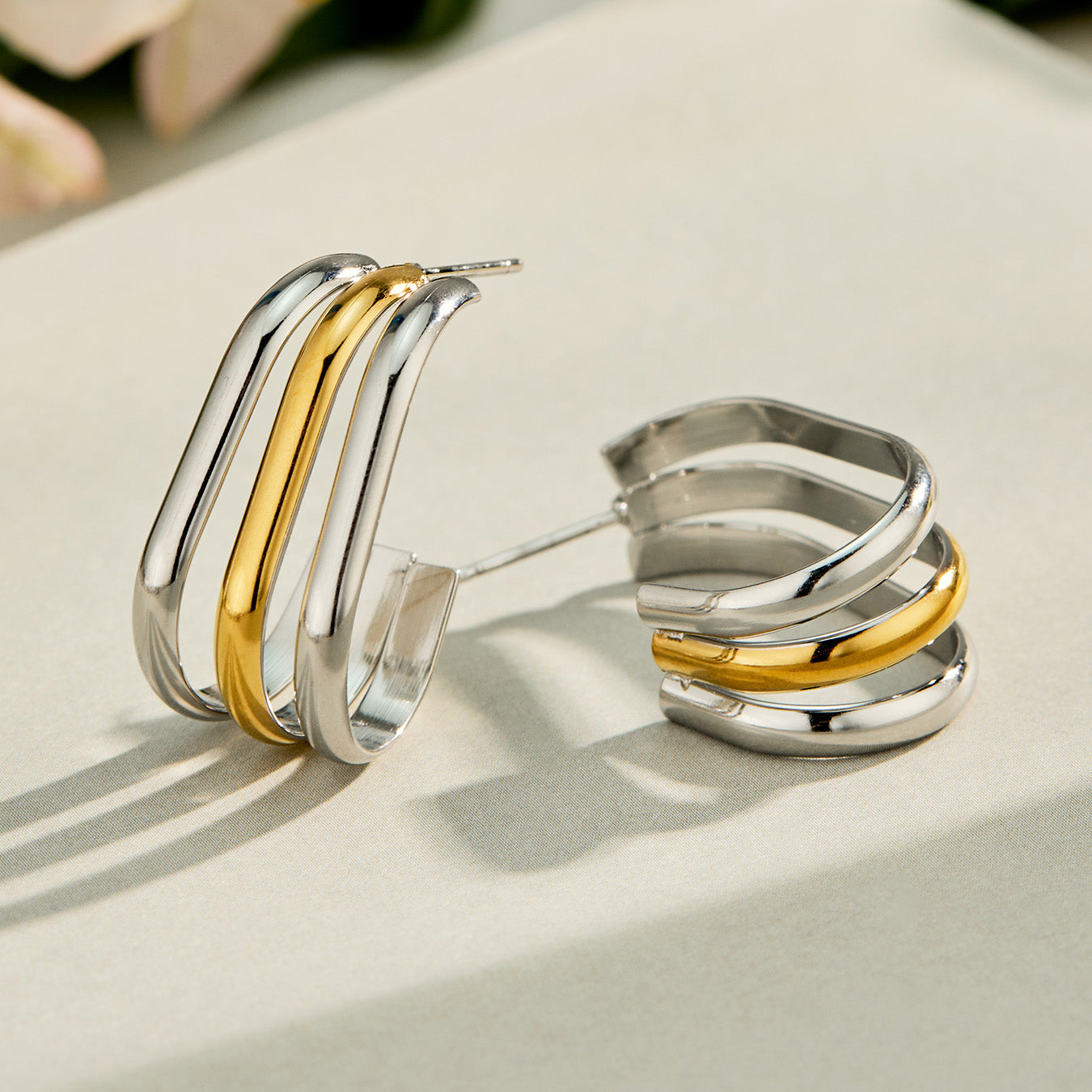 316L Stainless Steel 18K PVD Gold C-Shaped Earrings made with 316L stainless steel and 18K PVD gold finish for wholesale jewelry buyers - image 16