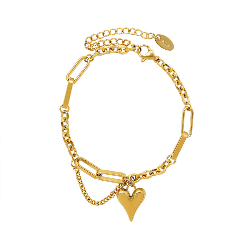316L Stainless Steel Chic Minimalist 18K Gold Plated Heart Set - Image 6