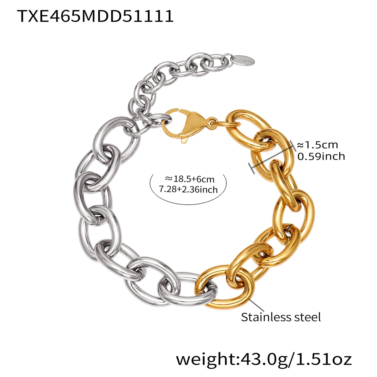 316L Stainless Steel Chunky 18K Gold Plated Cuban Link Chain - Image 8