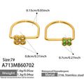 Large Yellow Zircon + Small Light Green Zircon Clover Ring Set - Gold / Size 7