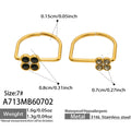 Large Black Zircon + Small Gray Zircon Clover Ring Set - Gold / Size 7