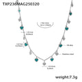 Steel Green Heart / Necklace 40+5cm