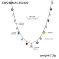 Steel Mixed Color Heart / Necklace 40+5cm