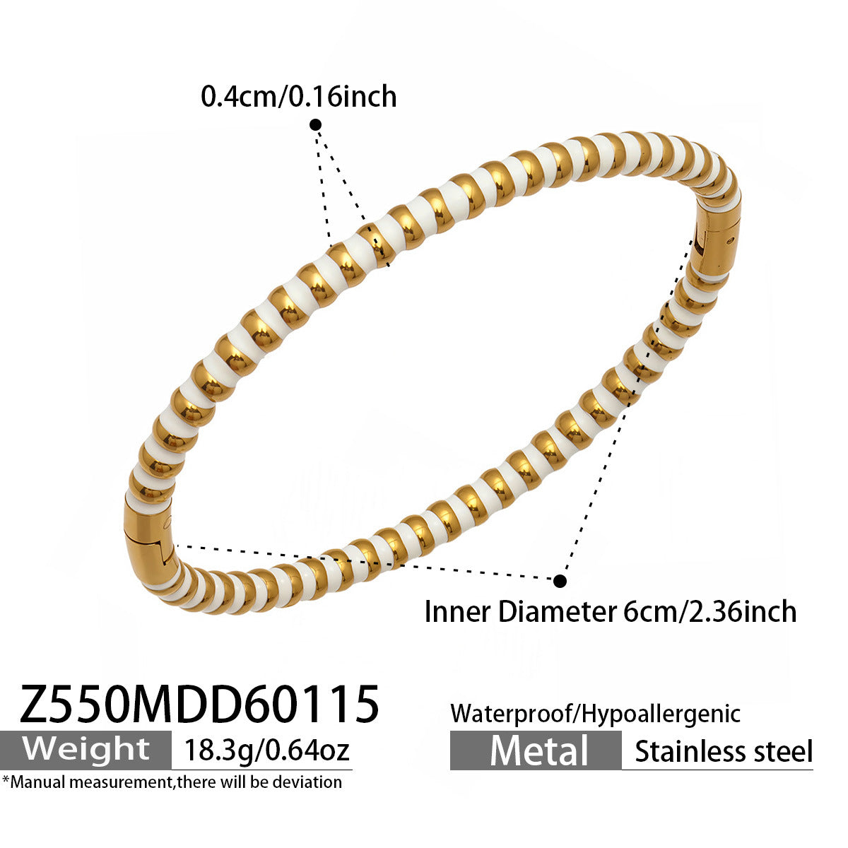 316L Stainless Steel Colorful Enamel Zircon Geometric Stackable Bracelets - Image 4