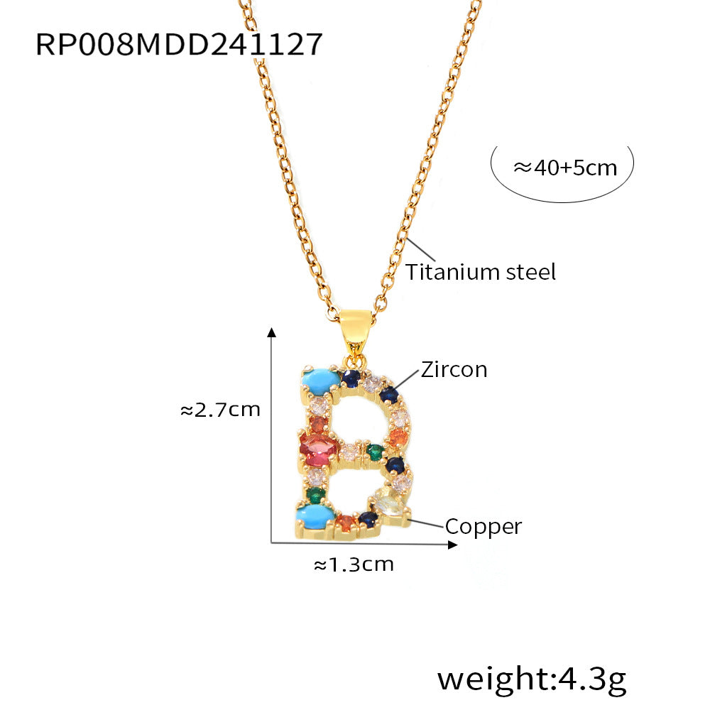 Classic 316L Stainless Steel Custom Letter Necklace