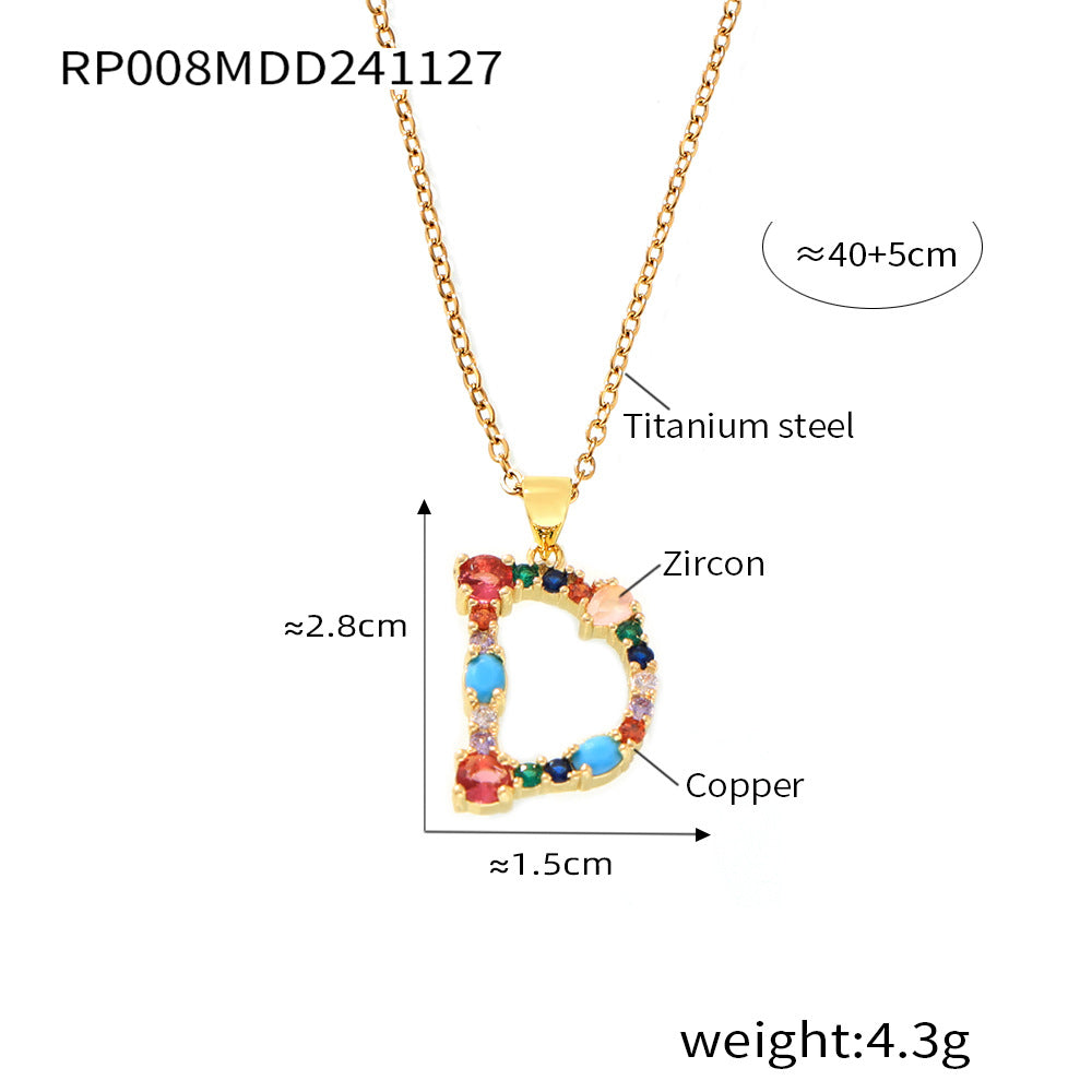 316L Stainless Steel 18K PVD Gold Custom Letter Necklace made with 316L stainless steel and 18K PVD gold finish for wholesale jewelry buyers - image 3