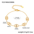 Gold / Double Ring Zircon Bracelet