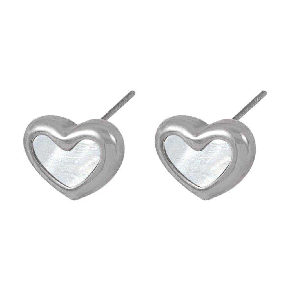 316L Stainless Steel Delicate Heart Shell Necklace, Bracelet & Earring Collection - Image 3