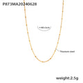 Gold Delicate Cross Bead Chain Necklace / 40+5cm