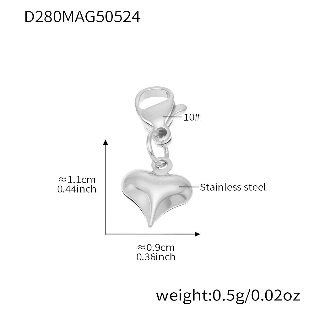 Size details for the 18K gold plated bone charm pendant, 316L stainless steel, tarnish-resistant for wholesale.