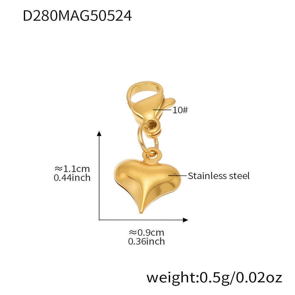 Specification chart for the gold dog charm bracelet, 316L stainless steel, weight and size details for retailers.