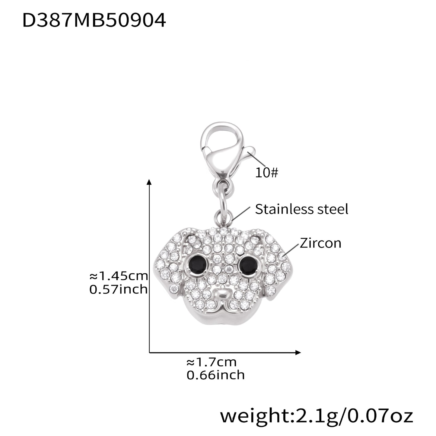 316L Stainless Steel Dog Zircon Pave Bone Multi-Pendant Jewelry Set - Image 23