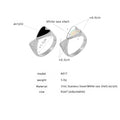 Steel White Shell Ring (A017) / Size 7