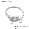 Steel Geometric Zircon / Size 7