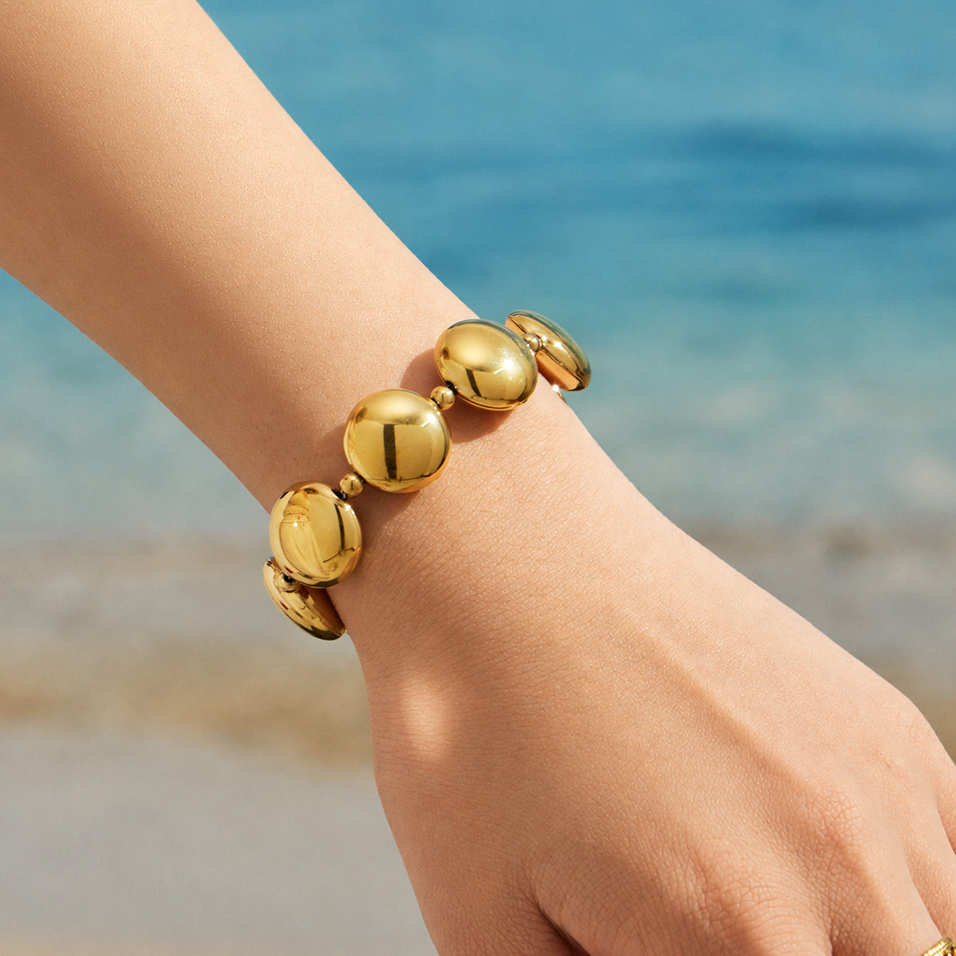 316L Stainless Steel 18K PVD Gold Droplet Bracelet made with 316L stainless steel and 18K PVD gold finish for wholesale jewelry buyers - image 15