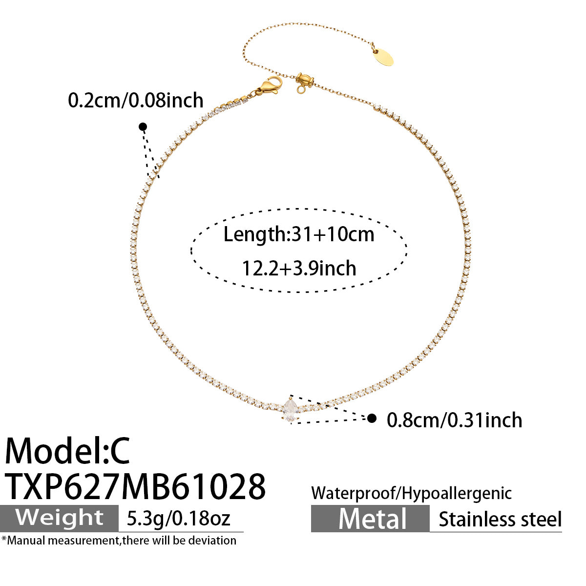 Stainless Steel Stone-Set Bracelet & Necklace Collection — product image 26