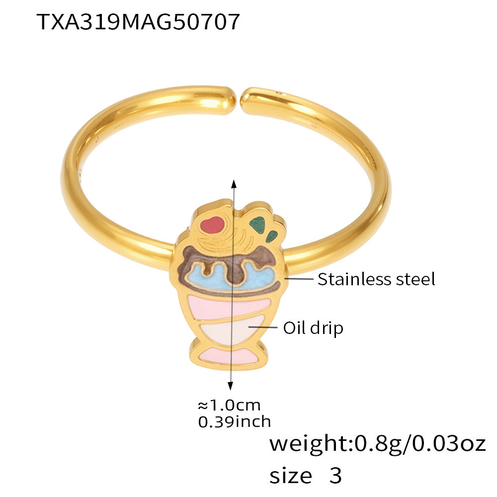 Close-up of 18K PVD gold plated droplet design