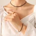 Black Zircon Bracelet / 17cm