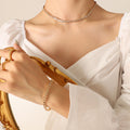 White Zircon Necklace / 37cm