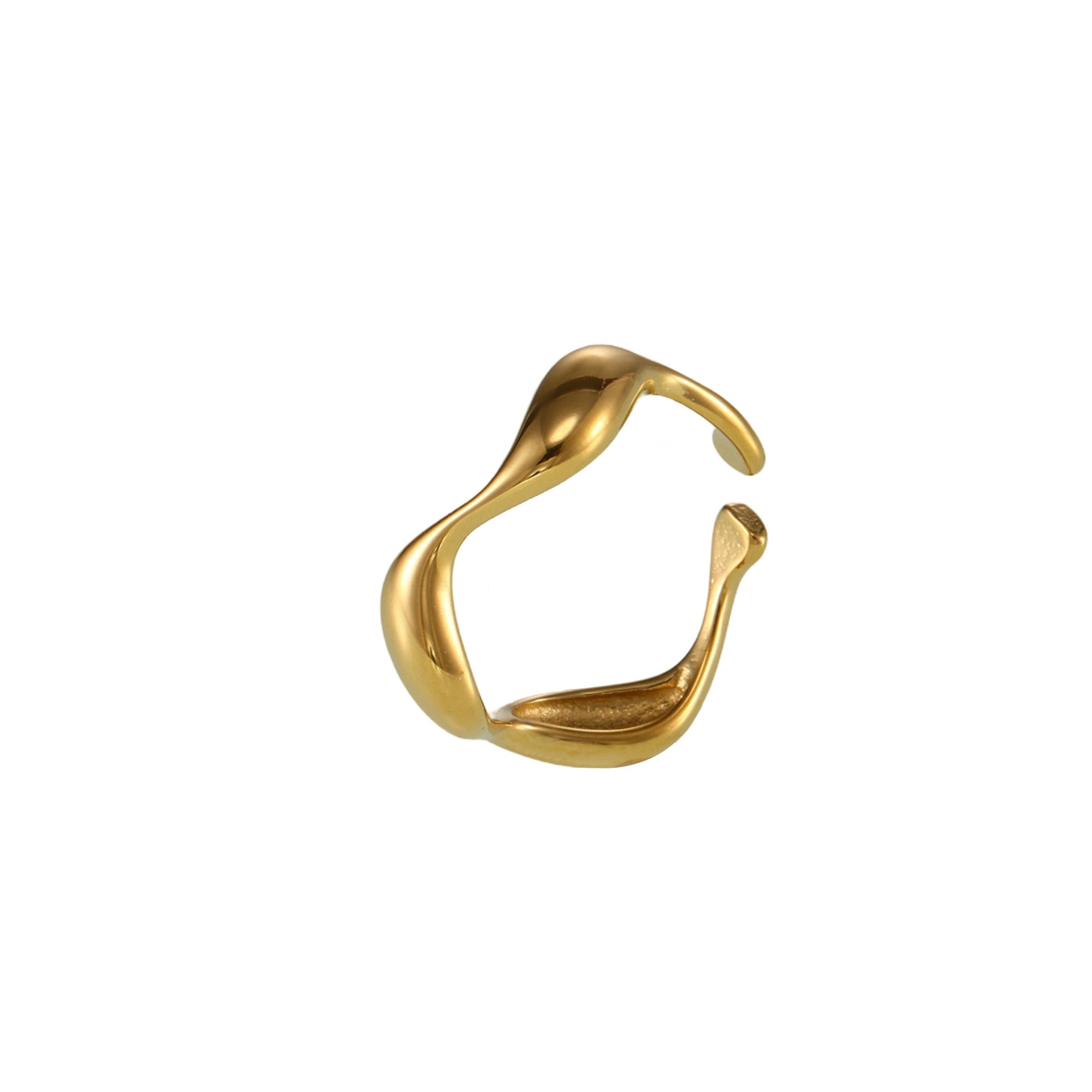 316L Stainless Steel Elegant Curved Band Ring - Image 5