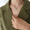Necklace / Steel Green Zircon