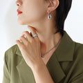 Earrings / Steel Green Zircon