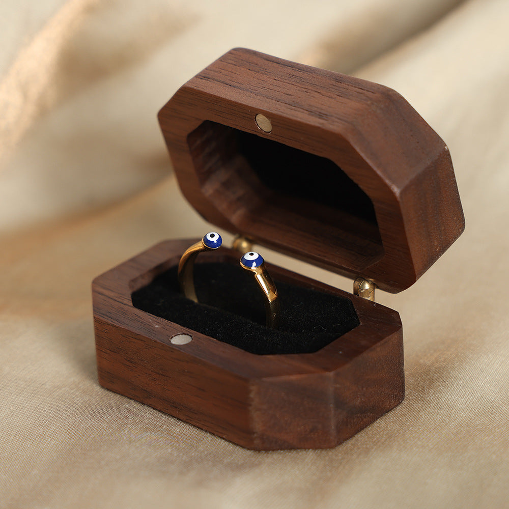 Chic 316L stainless steel dark blue enamel color open ring