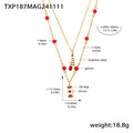 Garnet Christmas Multi-element Double-Layer Necklace