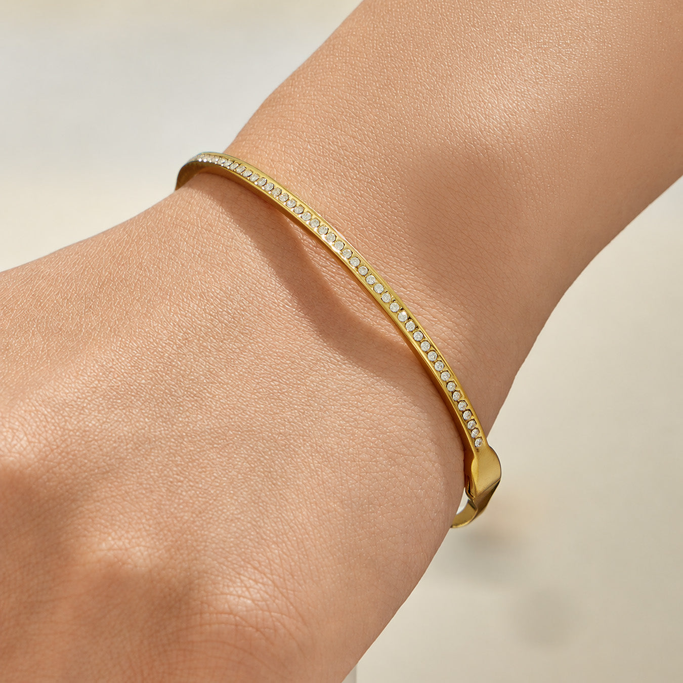 316L Stainless Steel 18K PVD Gold Flower Bangle made with 316L stainless steel and 18K PVD gold finish for wholesale jewelry buyers - image 14