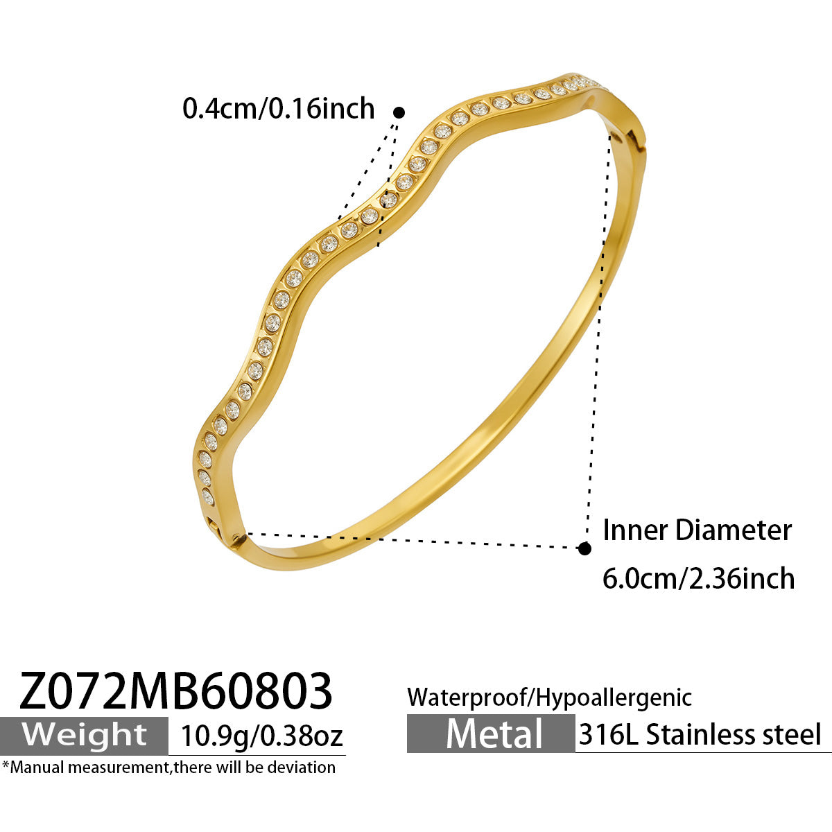 316L Stainless Steel 18K PVD Gold Flower Bangle made with 316L stainless steel and 18K PVD gold finish for wholesale jewelry buyers - image 18