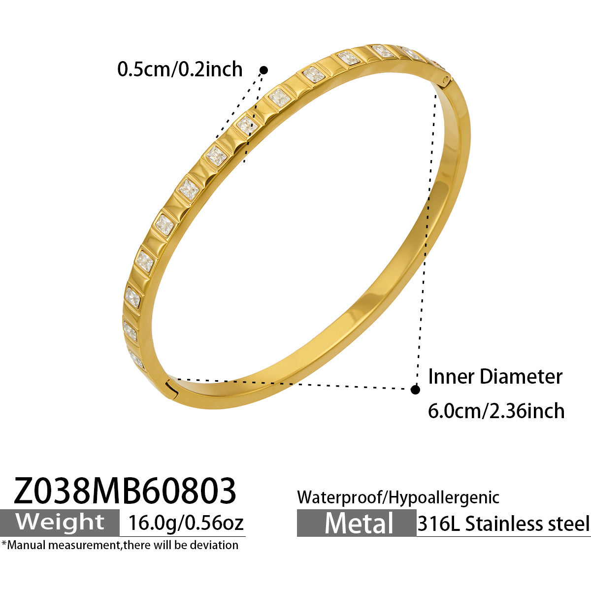 316L Stainless Steel 18K PVD Gold Flower Bangle made with 316L stainless steel and 18K PVD gold finish for wholesale jewelry buyers - image 21