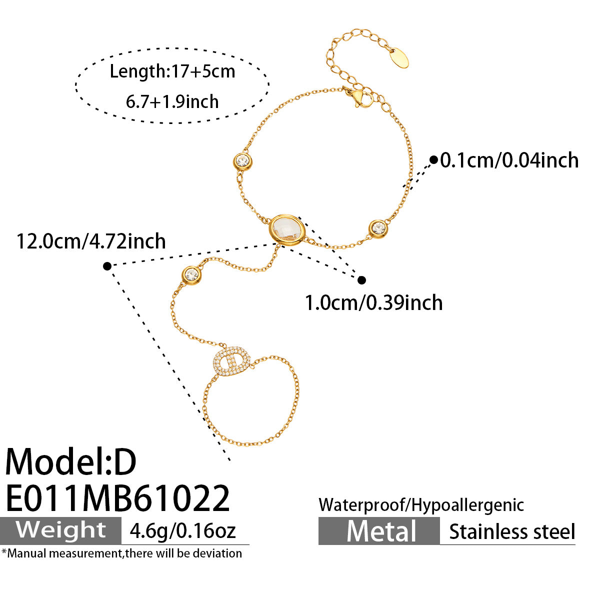 304 Stainless Steel 18K PVD Gold Flower Ring Bracelet made with 304 Stainless Steel and 18K PVD gold finish for wholesale jewelry buyers - image 4