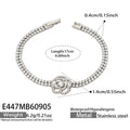 White Zircon Small Flower - Steel / 17 cm