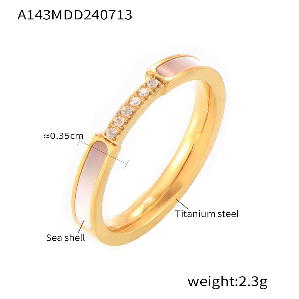 316L Stainless Steel Four-Pointed Star Cat's Eye Pendant Necklace & Seashell Ring Collection - Image 9