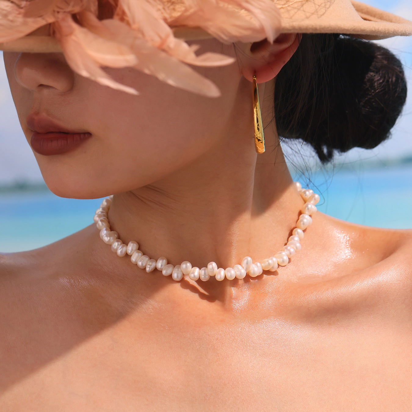 316L Stainless Steel French Baroque Handmade Freshwater Pearl Necklace - Image 10