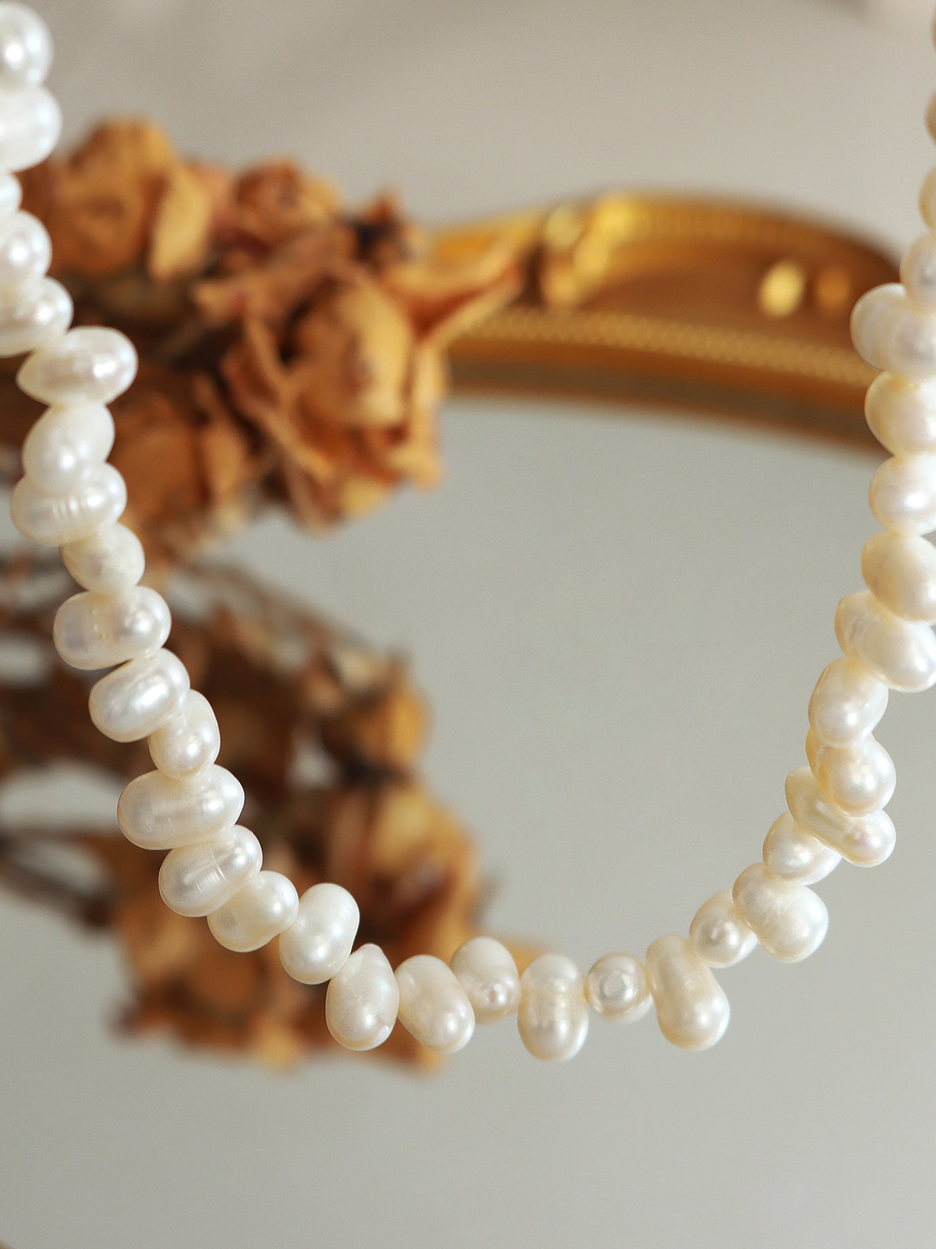 316L Stainless Steel French Baroque Handmade Freshwater Pearl Necklace - Image 5