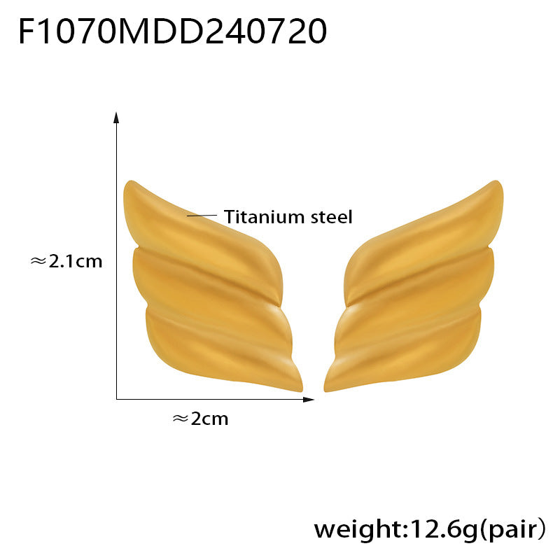 316L Stainless Steel Geometric Two-Tone Enamel Stud Earrings - Image 19