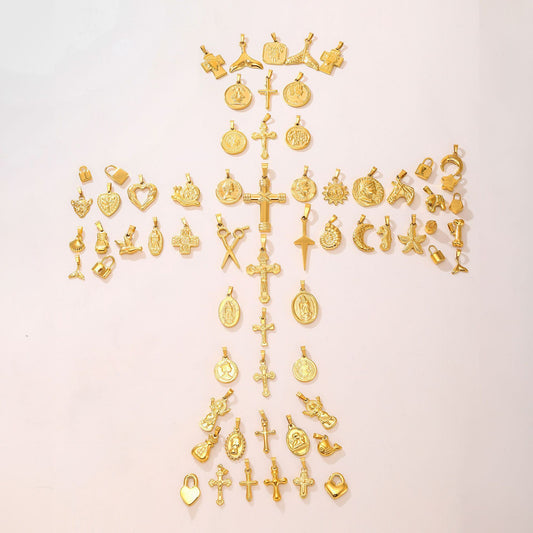 316L Stainless Steel Gold Pendant Necklace Charm Collection